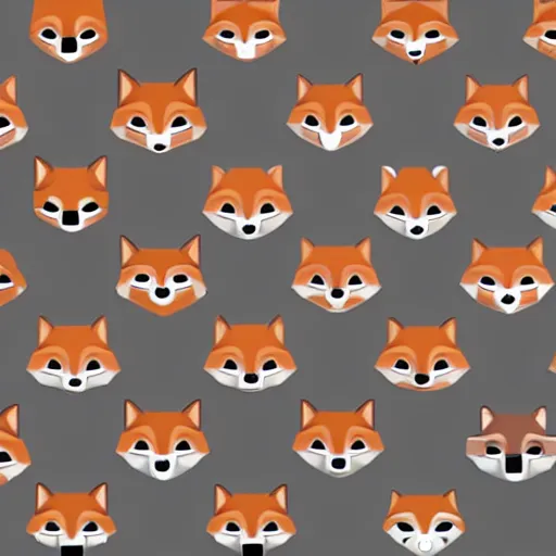 Image similar to very cute detailed matte colored 🦊 fox emoji made of clay, looks like ios emoji, 3D render, perspective white background