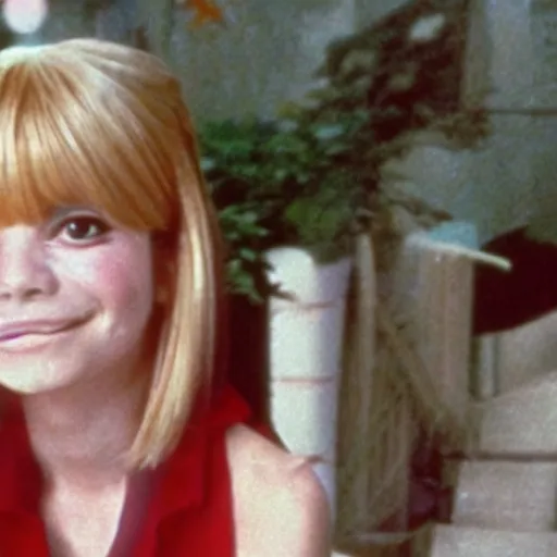 Prompt: still of France Gall in a Studio Ghibli film, very detailed, trending on tumblr, very cute face