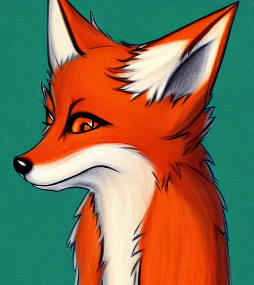 Image similar to expressive stylized master furry artist digital colored pencil painting full body portrait character study of the fox small head fursona animal person by master furry artist blotch