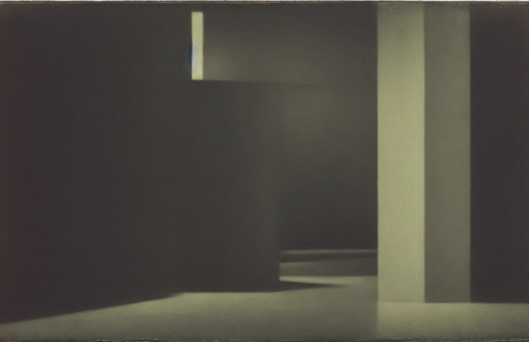 Image similar to the curve of a line can convey energy intact flawless ambrotype from 4 k criterion collection remastered cinematography gory horror film, ominous lighting, evil theme wow photo realistic postprocessing symbolic work of art there are several color links throughout the painting. building by mies van der rohe