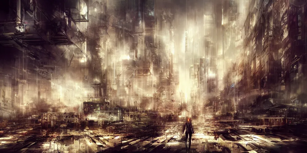 Image similar to Dystopian city, by ryohei hase