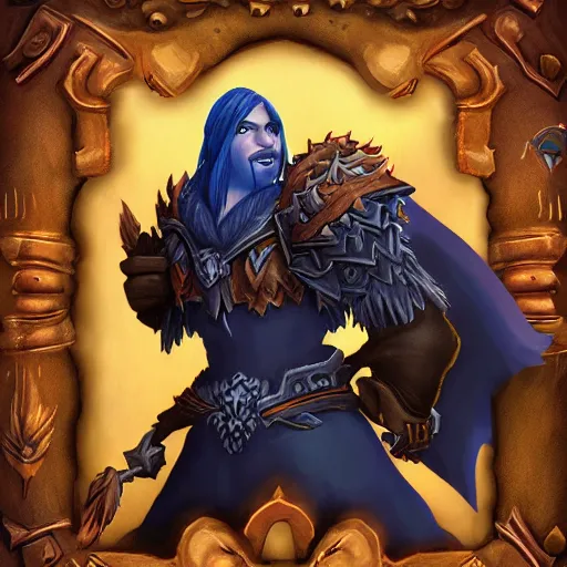 Prompt: king of crows world of warcraft hero portrait