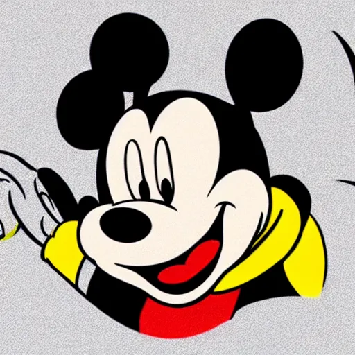 Image similar to mickey mouse drawn in the style of jojo's bizarre adventure