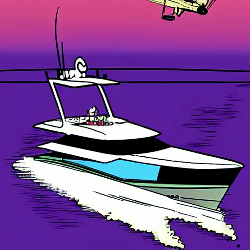 Image similar to comic yacht by bill waterson