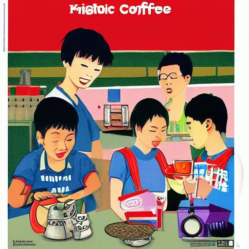 Prompt: 1 9 9 0 s singaporean public education poster for neighbourhood coffee shops