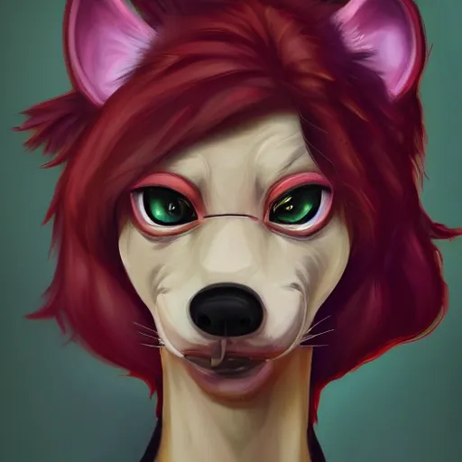 Image similar to Beautiful portrait digital painting, oil painting, anthro anthropomorphic animal androgynous , at a lake anarchist anarcho-punk Punk Punk outfit. furaffinity, artstation