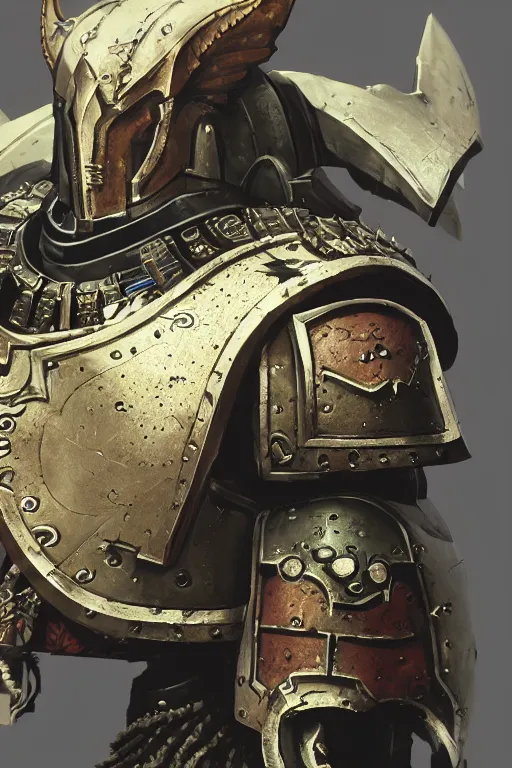 Image similar to armor portrait heros warhammer 4 0 k horus heresy fanart - the primarchs emperor by johannes helgeson animated with vfx concept artist & illustrator global illumination ray tracing hdr fanart arstation zbrush central hardmesh 8 k octane renderer comics stylized