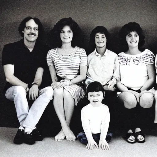 Prompt: family photo, 1 9 8 4