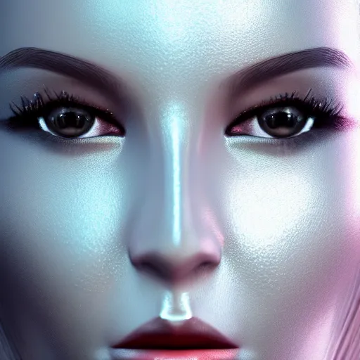 Image similar to portrait of a beautiful woman robot android, futuristic cgi render keyshot octane 8k professional cinematic lighting