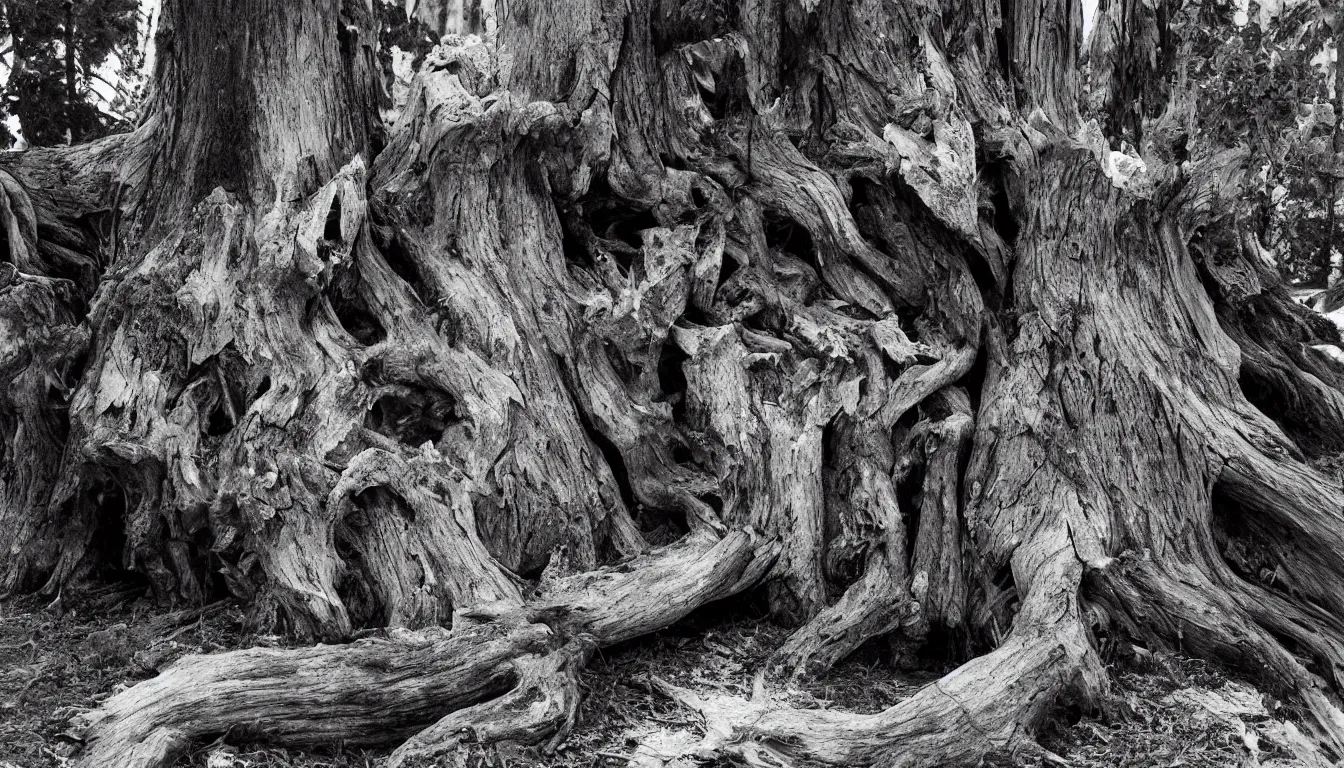 Prompt: tree stump by ansel adams