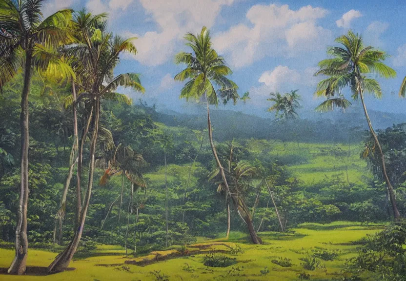 Prompt: sri lankan landscape, painting by david paynter,