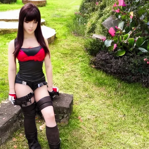 Image similar to aerith gainsborough mixed with tifa lockhart