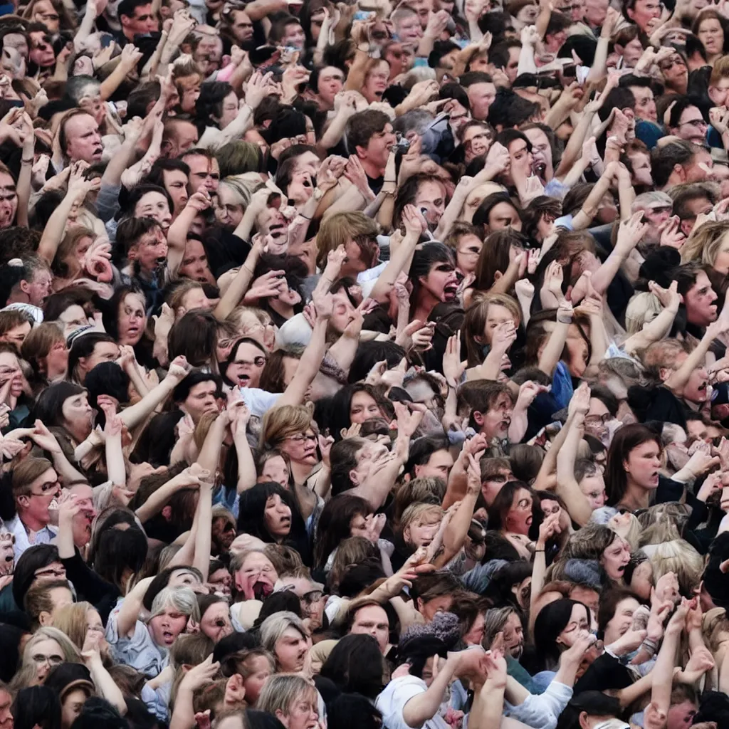 Image similar to crowd of adults crying and angry photo