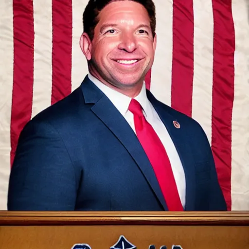 Prompt: ron desantis in our flag means death