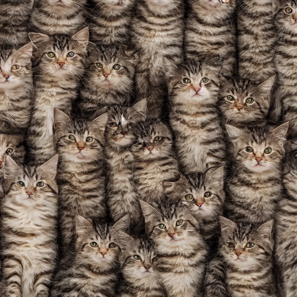 Image similar to a close up of a wall made of multiple cats, a photo by fred a. precht, shutterstock contest winner, dye - transfer, ultrafine detail, uhd image