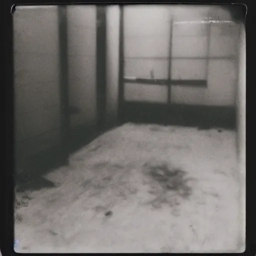 Image similar to a tall dark shadowy figure standing in the corner of the basement of an industrial building, abandoned, creepy!!, grainy, eerie, terrifying, horrorifiying, old polaroid, expired film,