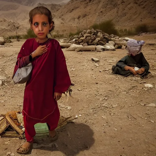 Image similar to photo of donald trump, afghan girl, award - winning photo by national geographic