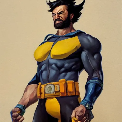 Image similar to Greg Manchess portrait painting of Wolverine as Overwatch character, medium shot, asymmetrical, profile picture, Organic Painting, sunny day, Matte Painting, bold shapes, hard edges, street art, trending on artstation, by Huang Guangjian and Gil Elvgren and Sachin Teng