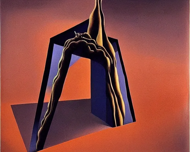 Image similar to Warped Perspectives, a surrealism painting by Salvador Dali, minimalist, stunning, light and shadows, horror