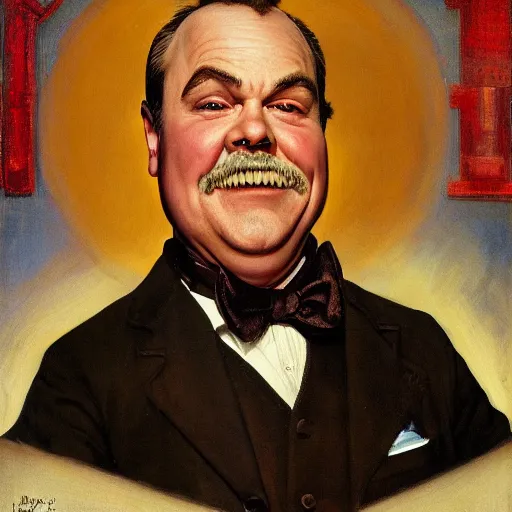 Image similar to Jack Black painted by Norman Rockwell