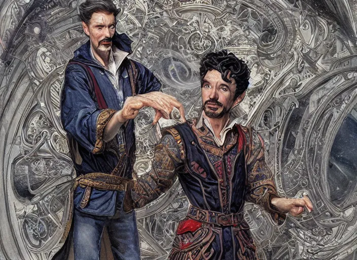 Image similar to a highly detailed magical portrait of stephen strange, james gurney, james jean