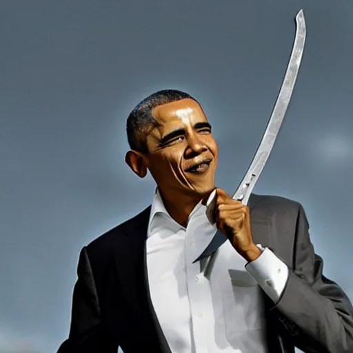 Image similar to obama with a sword