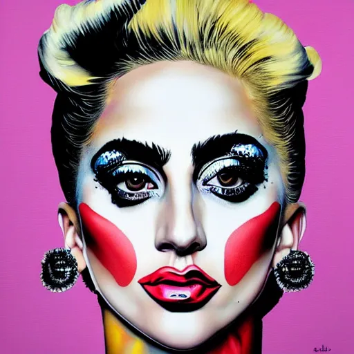 Image similar to a portrait of Lady Gaga, by Sandra Chevrier