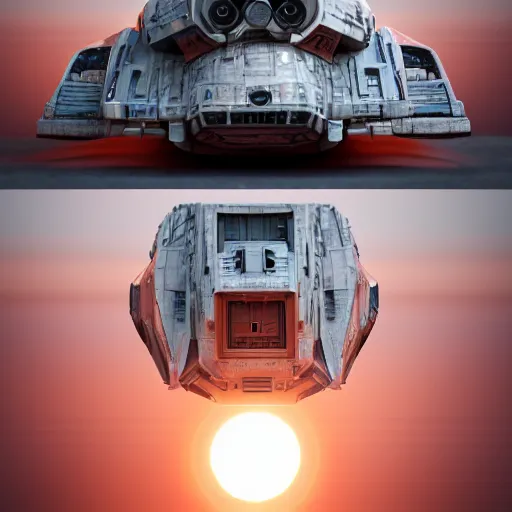 Image similar to hyperrealistic pig piloting millennium falcon, stunning 3 d render inspired by istvan sandorfi & xiang duan, perfect symmetry, dim volumetric cinematic lighting, 8 k octane comprehensive render, extremely mega hyper - detailed and lifelike attributes & atmosphere, intricate, realistic flesh texture, masterpiece, artstation, stunning,