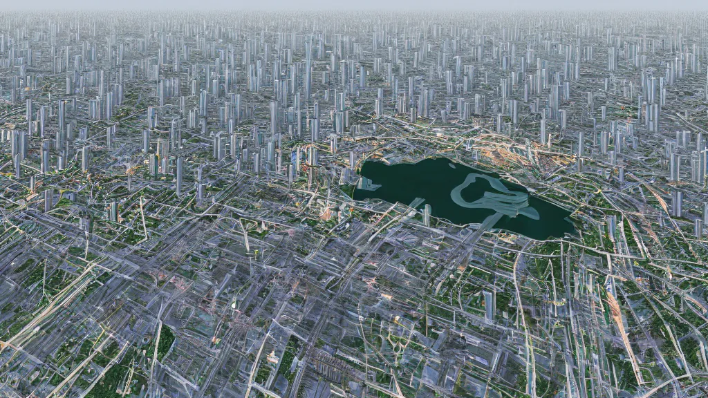 Image similar to pyongyang city in the future, high technology, realistic, unreal engine render, octane render, hyper realistic, photo, 8 k