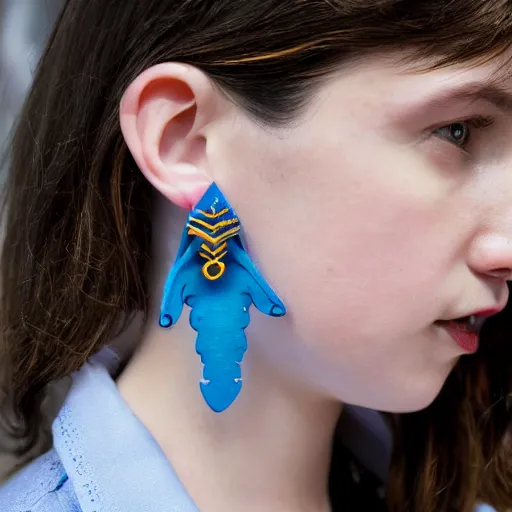 Image similar to demogorgon wearing blue earrings