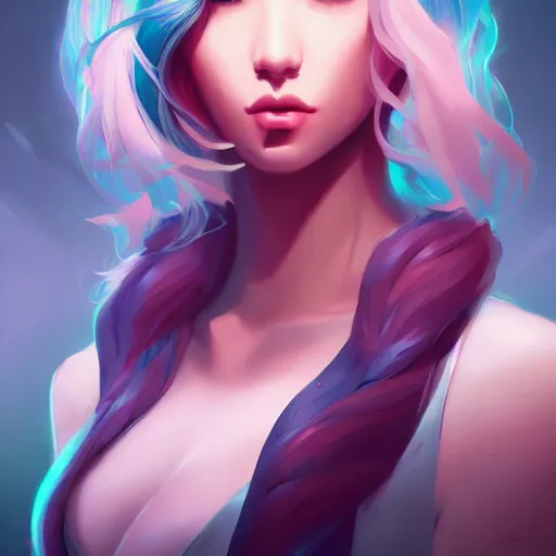 Image similar to a portrait of a beautiful model, art by lois van baarle and loish and ross tran and rossdraws and sam yang and samdoesarts and artgerm, digital art, highly detailed, intricate, sharp focus, Trending on Artstation HQ, deviantart, unreal engine 5, 4K UHD image