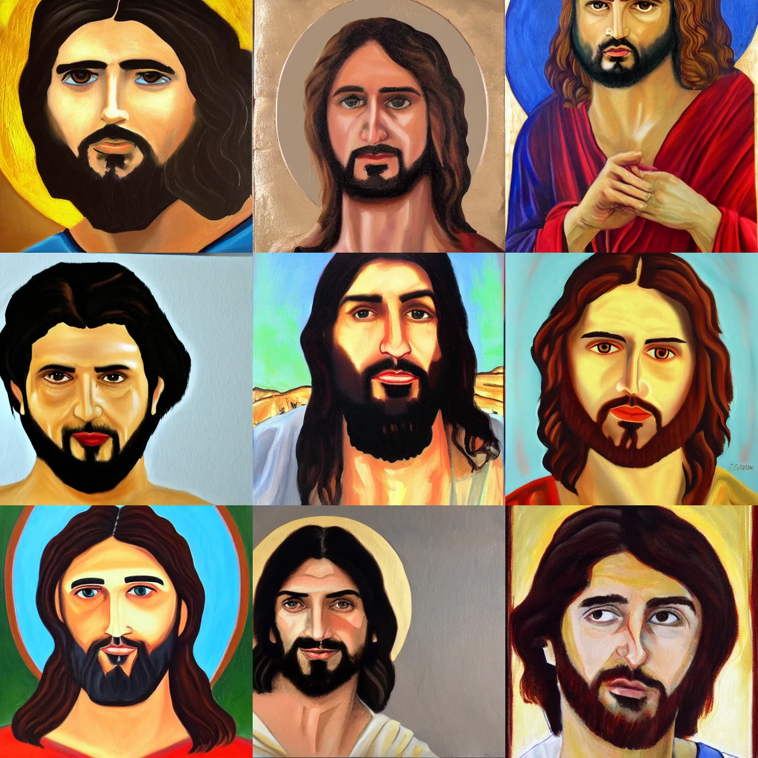 Prompt: painting of zoran milanovic posing as jesus, realistic