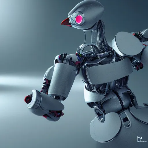 Prompt: a robot designed like a bird, photorealistic, octane render, 3D