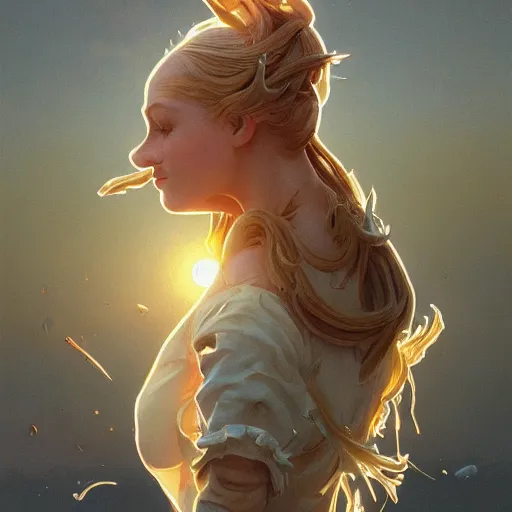 Image similar to clear portrait of bacteria, adorable appearance!!!, golden hour, happy apearance, cottagecore!!, background hyper detailed, character concept, full body, dynamic pose, intricate, elegant, highly detailed, digital painting, artstation, concept art, smooth, sharp focus, illustration, art by artgerm and greg rutkowski and alphonse mucha