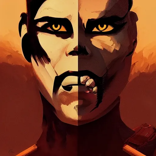 Image similar to face icon stylized minimalist mad max : fury road, loftis, cory behance hd by jesper ejsing, by rhads, makoto shinkai and lois van baarle, ilya kuvshinov, rossdraws global illumination