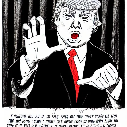 Prompt: portrait of Donald Trump by Junji Ito