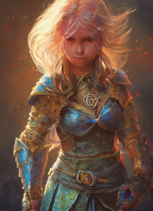 Prompt: young girl, ultra detailed fantasy, dndbeyond, bright, colourful, realistic, dnd character portrait, full body, pathfinder, pinterest, art by ralph horsley, dnd, rpg, lotr game design fanart by concept art, behance hd, artstation, deviantart, hdr render in unreal engine 5