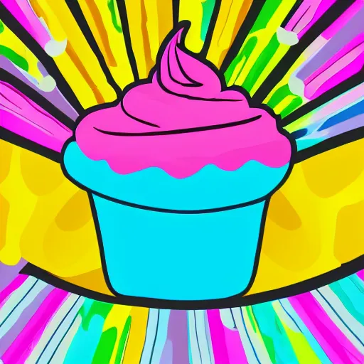 Image similar to colourful cupcake, vector style, realistically shaded