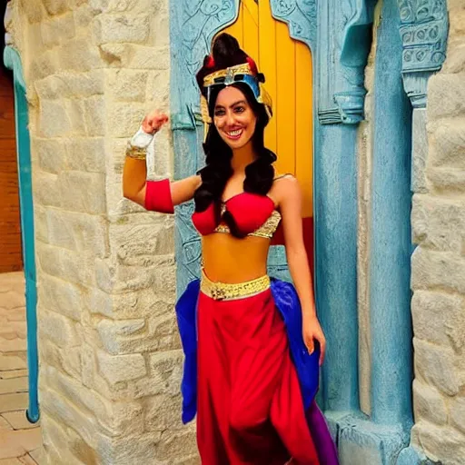 Image similar to beautiful woman cosplaying as jasmine from Disney's Aladdin