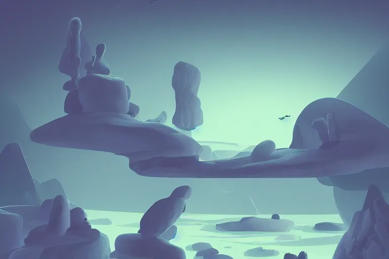 Image similar to a surreal dreamscape | | simple, solid shapes, dramatic lighting, children's book, hdr, high contrast, digital painting by jakub gazmercik, makoto shinkai, max masnyy, jakub gazmercik, beeple, patrick faulwetter, and heavenlydaemonic, surrealism, trending on artstation