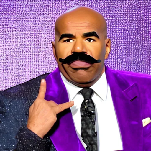 Prompt: purple mustache steve harvey