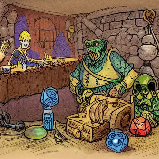 Prompt: illustration of health potion, dungeons and dragons, by tony diterlizzi