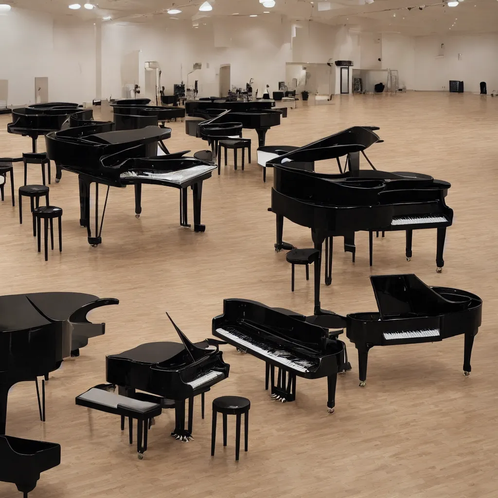 Prompt: piano stadium