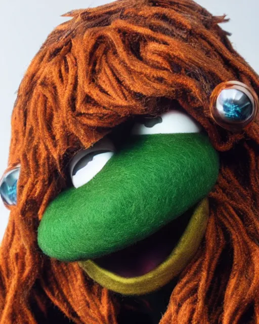 Image similar to aquaman as a muppet. highly detailed felt. realistic photo. 4 k.