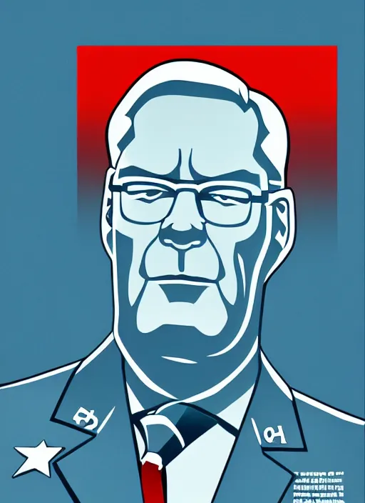 Image similar to propaganda poster hank hill as dictator of the soviet union, 8 k, trending on artstation