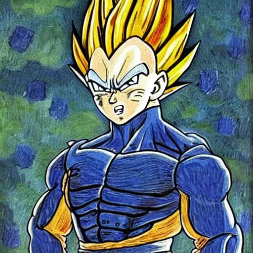 Image similar to vegeta by van gogh