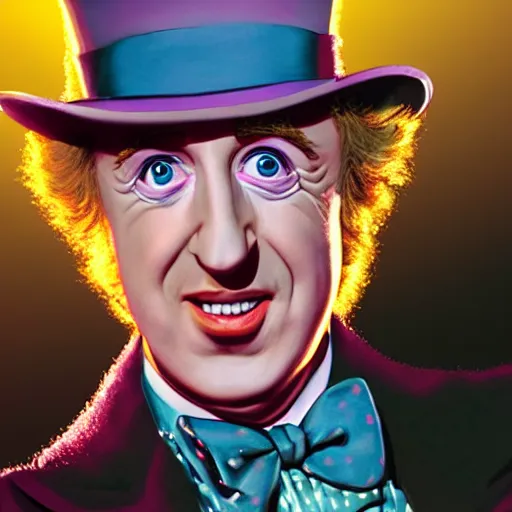 Prompt: portrait of gene wilder willy wonka, hyper detailed, xision wu, fantasy, clear lighting, intense, cinematic lighting