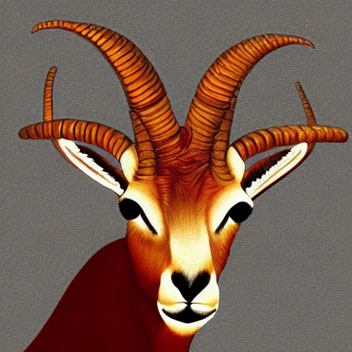 Prompt: ibex, digital painting