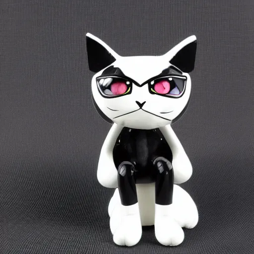 Image similar to Anthro black cat in a shirt, vinyl toy figure