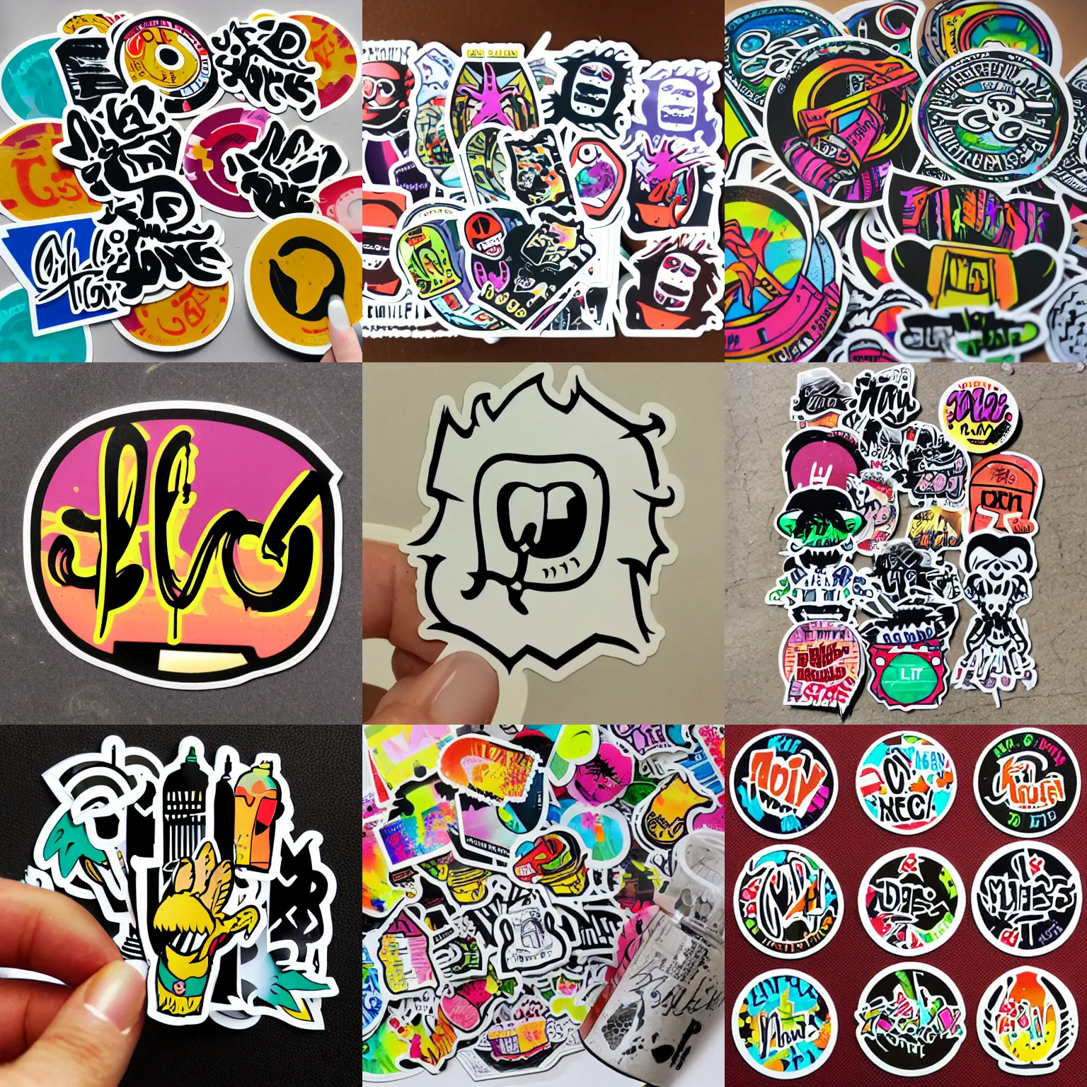 Prompt: die cut stickers molly graffiti